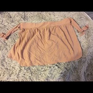 Off the shoulder flowy top with tie sleeves